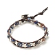 Bracelet en perles de jaspe impérial naturel (teint) avec cœur en alliage BJEW-JB08173-1