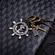 Adjustable Retro Zinc Alloy Pendant and Leather Cord Lariat Necklaces For Men NJEW-BB15985-B-4