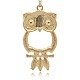Brille plaqué alliage strass hibou gros pendentifs d'or pour les bijoux Halloween RB-J202-28G-2