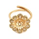Оправа для колец с цветочным узором из латуни с микропаве из кубических цирконий KK-NH0009-04G-2