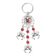 5 шт. 5 стиля тибетского стиля сплава натуральные драгоценные камни брелки KEYC-JKC01240-4