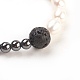 Bracelets en perles d'hématite synthétique et de perles naturelles BJEW-F345-A-3