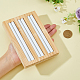 3-Slot Large Capacity Ring Organizer Soft Texture Faux Leather Lining Earring Holder Rectangle Protective Bamboo Finger Ring Display Stand Holder for Home Jewelry Organization RDIS-WH0002-27A-3