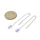Longue chaîne avec perles de verre transparentes boucles d'oreilles pendantes EJEW-JE05242-5
