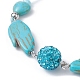 Bracelets de perles tressées turquoise synthétique palmier BJEW-JB09821-2