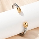 Браслеты-манжеты из нержавеющей стали 304 BJEW-M136-01B-PG-1