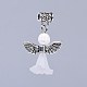 Transparent Frosted Acrylic Flower Pendants PALLOY-JF00372-3