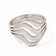 304 Stainless Steel Wave Adjustable Ring for Women RJEW-B027-05P-2