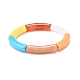 Acrylic Curved Tube Beaded Stretch Bracelet BJEW-JB07980-05-1