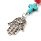 Mixed Gemstone Bead and Synthetic Turquoise beads Keychain KEYC-JKC00267-5