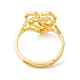 Real 18K Gold Plated Brass Alphabet Adjustable Rings RJEW-M139-18F-3