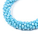 AB Color Plated Faceted Opaque Glass Beads Stretch Bracelets BJEW-S144-003D-20-2