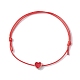 Bracelet de perles tressées en forme de cœur en alliage et émail BJEW-JB09740-01-1