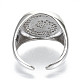 Латунные кольца из манжеты с прозрачным цирконием RJEW-S045-012P-NR-4