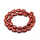 Jaspe rouge naturel plates brins ovales de perles G-M206-25-2