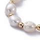 Natural Baroque Pearl Keshi Pearl Beaded Bracelets BJEW-JB05264-2