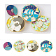 4Pcs 4 Style Elephant & Cat & Girl and Boy & Diamond Rotating Enamel Pins Set JEWB-TA0001-09-2