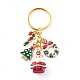 Backen bemalte Messingglocke Weihnachtsmann Schlüsselanhänger für Weihnachten KEYC-JKC00246-1