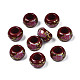 Perles rondelles acryliques opaques imprimées de fleurs SACR-S305-27-F04-1