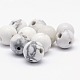 3-Hole Natural Howlite Round Beads G-N0012-8mm-01-2