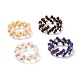 4 pièces 4 couleurs perles de rocaille en verre tressées bagues ensemble pour les femmes RJEW-JR00420-1