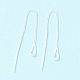 999 boucles d'oreilles pendantes à tige longue en argent fin EJEW-I260-45S-1