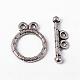 Tibetan Style Alloy Flat Round Toggle Clasps X-TIBE-2131-AS-RS-1