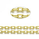 溶接されていない鉄のペーパークリップチェーン  描かれた細長いアズキチェーン  スプールで  ゴールドカラー  9.6x5.8x1.5mm  約32.8フィート（10m）/ロール CH-S125-21B-03-2