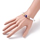 Mauvais œil perles au chalumeau bracelet extensible BJEW-JB07222-01-3