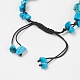 Bracelets de perles tressées teintées et synthétiques turquoise (teintes) BJEW-JB03767-3