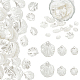 Ph pandahall 150 Uds cuentas de hojas 3 tamaños conchas de perlas blancas amuletos de concha acrílica conchas de vieira de hoja colgantes de concha de almeja de imitación para collar de playa de verano climas de viento fabricación de joyas SACR-PH0001-50-1