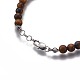 Bracelets de perles rondes en pierres mélangées naturelles et synthétiques BJEW-L648-09-3