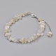 Bracelets de cheville en perles de pierre de lune blanche naturelle AJEW-AN00229-02-1