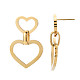 304 boucles d'oreilles pendantes double coeur en acier inoxydable pour femme EJEW-N016-015LG-3