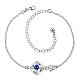 Delicate Silver Plated Brass Cubic Zirconia Hollow Cross Anklets AJEW-BB05239-A-1