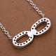 Simple Silver Color Plated Brass Cubic Zirconia Bowknot Pendant Necklaces For Women NJEW-BB12891-2