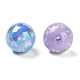 Переливающиеся акриловые бусины с принтом и УФ-покрытием X-OACR-O008-01-2