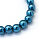 Backen gemalt pearlized Glasperlen runden Perle Stränge HY-Q003-6mm-06-2