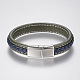 Bracelets en cuir tressé BJEW-H561-07-3