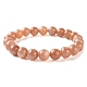 Bracelet extensible de perles rondes en pierre de soleil naturelle pour hommes femmes BJEW-LS0001-07A-1