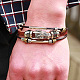 Dragon head cordon en cuir bracelets multi-brins BJEW-P0001-12-6
