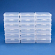 BENECREAT 18 PACK Square Mini Clear Plastic Bead Storage Containers Box Case with lid for Items CON-BC0004-67-2