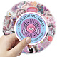 50 Uds. Etiquetas adhesivas de bruja rosa de pvc impermeables con tema de adivinación PW-WG78730-01-3