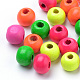 Spray Painted Natural Wood Beads WOOD-S038-31-1