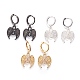 Brass Cubic Zirconia Hoop Earrings EJEW-O084-20-1