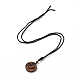 Adjustable Natural Tiger Eye Sailor's Knot Pendant Necklace with Nylon Cord for Women NJEW-L171-02A-2