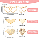 DICOSMETIC 24Pcs 3 Styles 2 Colors Heart Charms Stainless Steel Couple Love Pendant Gold Plated and Platinum Plated Connector Charms Valentines Day Gifts for Jewellery Making Decor STAS-DC0011-02-2