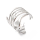 304 Stainless Steel Twist Wave Open Cuff Ring for Women RJEW-K245-30P-3