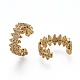 Brass Micro Pave Clear Cubic Zirconia Cuff Earrings X-EJEW-Z004-01G-2