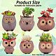 6Pcs Ceramic Cute Owl Succulent Pots JX359A-2